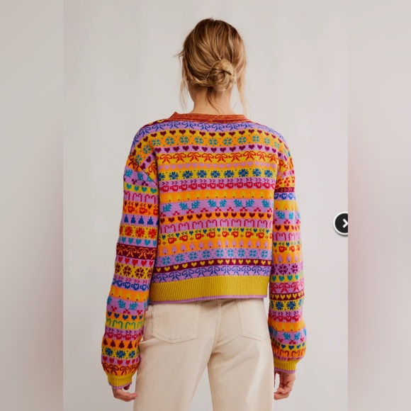 NWT- Free People Multicolor Knit wool Sweater brand new - Picture 4 of 16